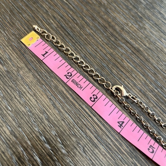 Boho enamel pendant chain necklace, turquoise&brown fashion statement,faux - Picture 9 of 9